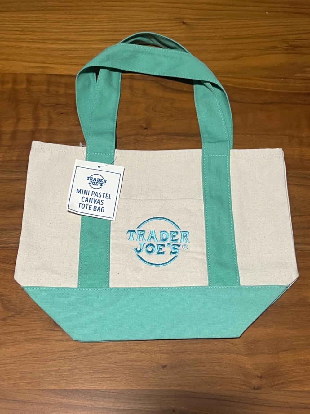 Mini Canvas Tote Bag in Mint Green
